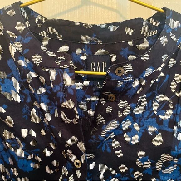 GAP Puff Sleeve Animal Print Blouse - Picture 5 of 12